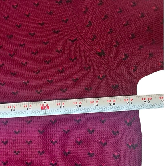 Vtg 90 Susan Bristol Fair isle Wool Red Cardigan Sweater Lg Grandmacore Cottage - Picture 8 of 8